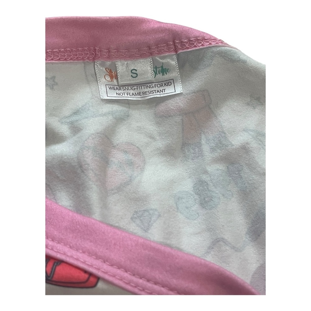 Shirley & Stone Taylor Swift Inspired Pajama Set Small Eras 1989 White Pink - Picture 12 of 16